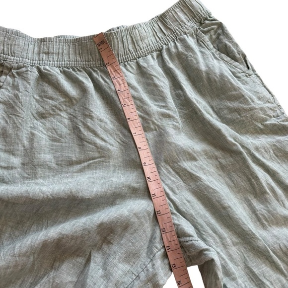 Tahari 100% Linen Light Green Cropped Women’s Pants Size Large Lagenlook Prarie - Picture 7 of 10